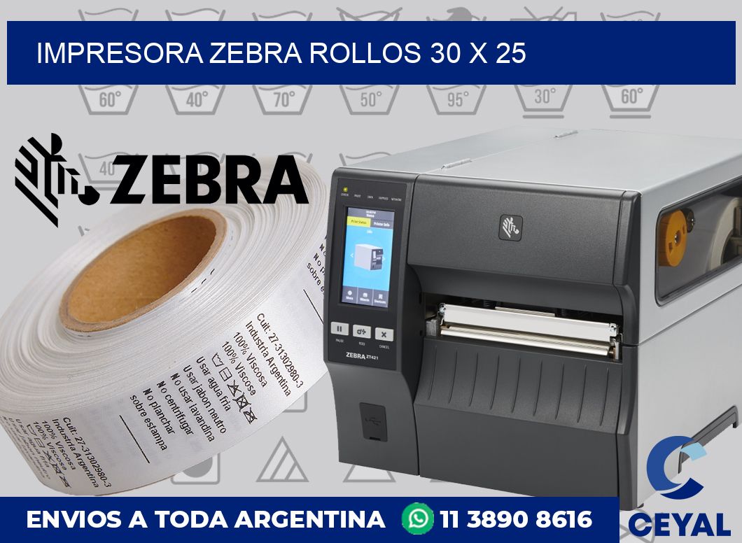 Impresora Zebra rollos 30 x 25