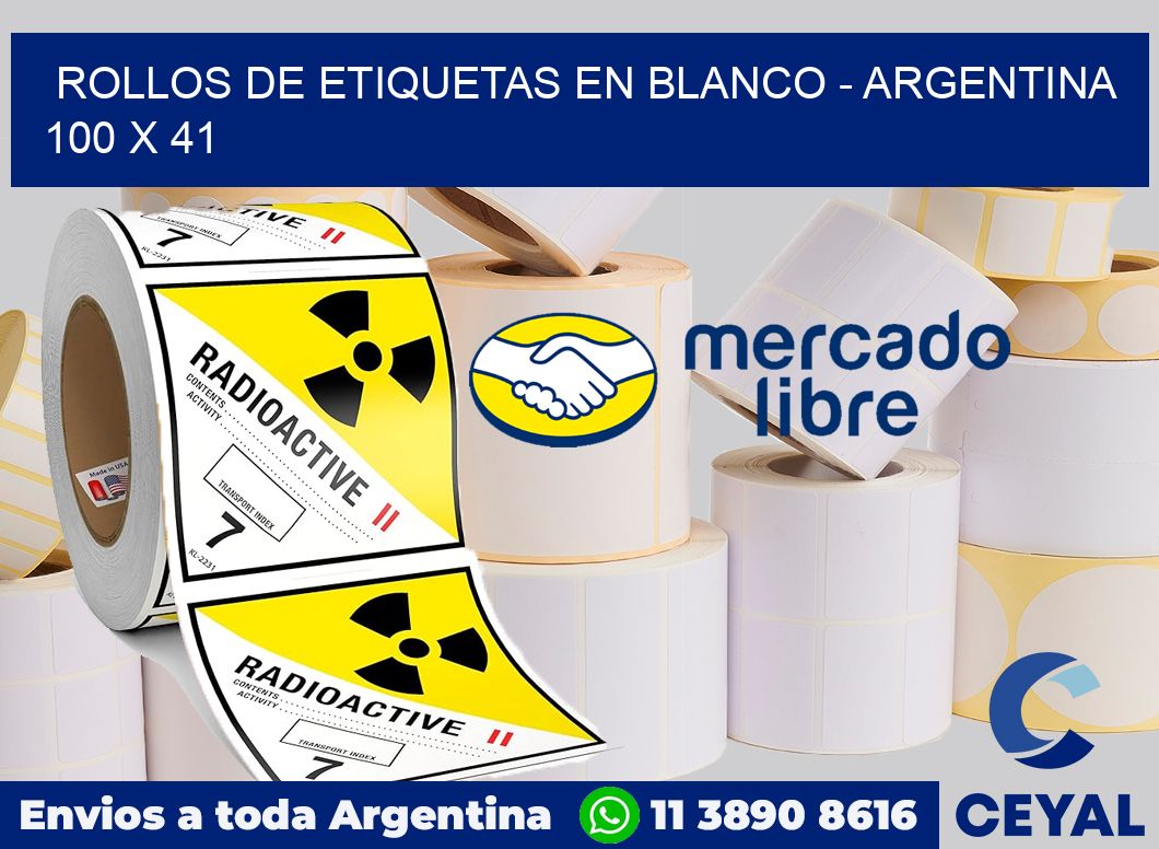 Rollos de etiquetas en blanco - Argentina 100 x 41