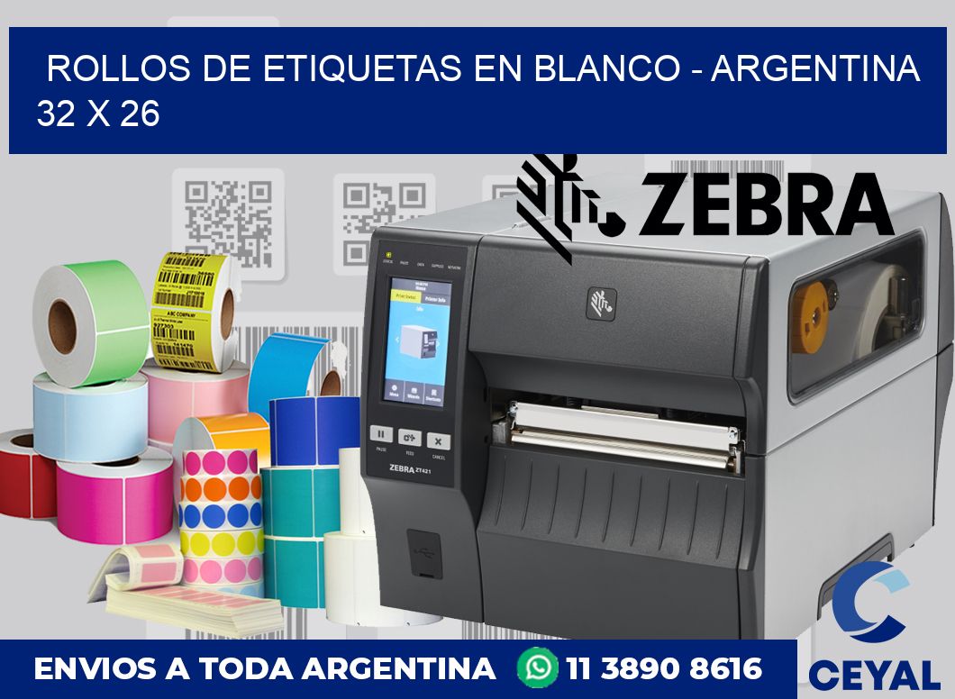 Rollos de etiquetas en blanco - Argentina 32 x 26
