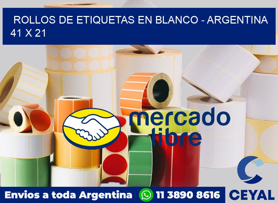 Rollos de etiquetas en blanco - Argentina 41 x 21
