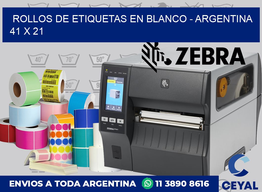 Rollos de etiquetas en blanco – Argentina 41 x 21