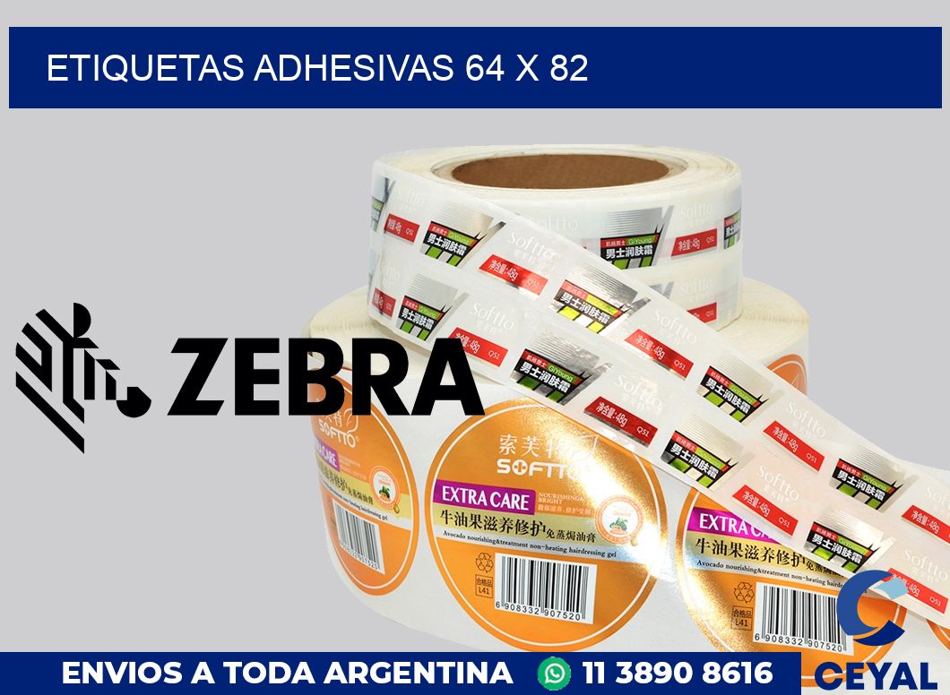 etiquetas adhesivas 64 x 82