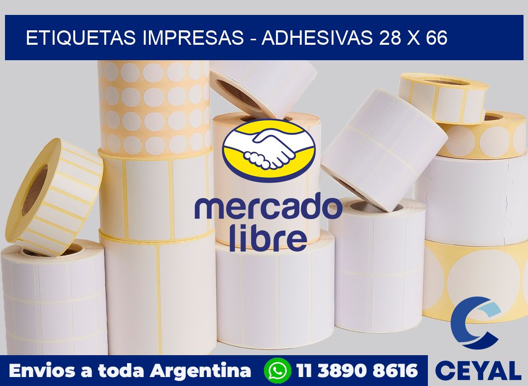 etiquetas impresas - Adhesivas 28 x 66