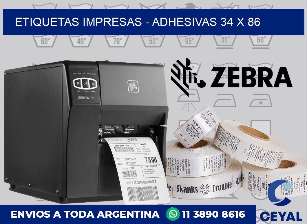 etiquetas impresas – Adhesivas 34 x 86