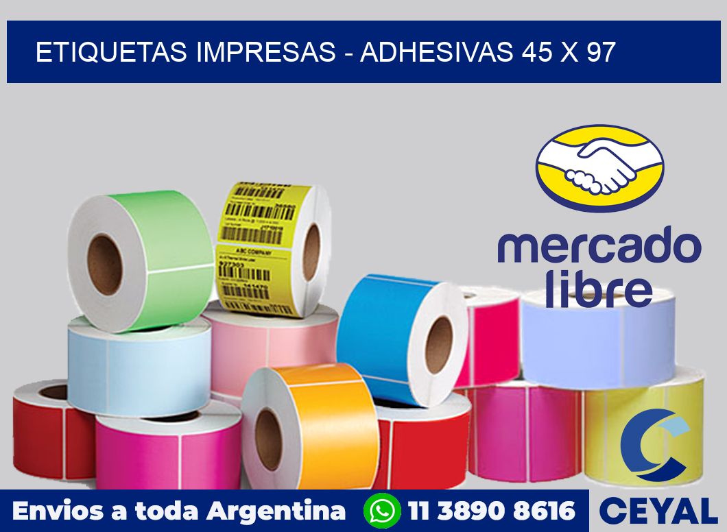 etiquetas impresas - Adhesivas 45 x 97