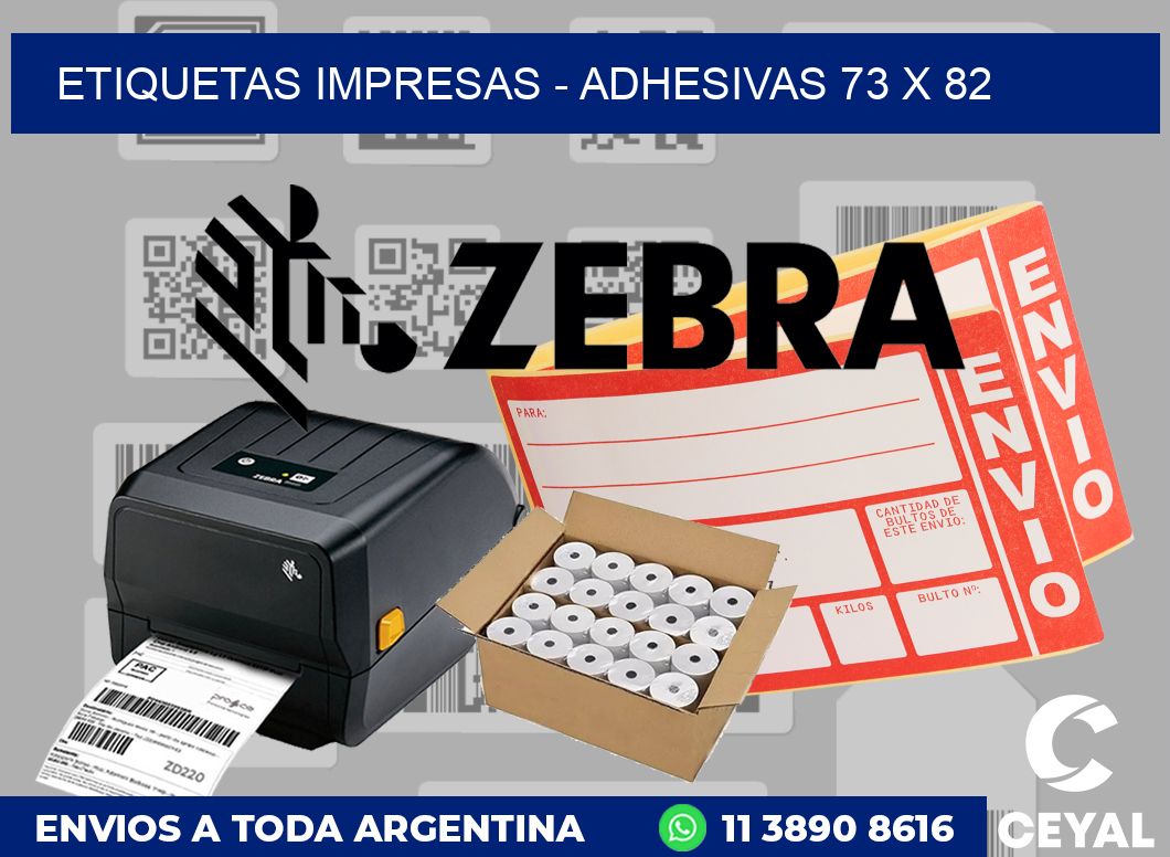 etiquetas impresas - Adhesivas 73 x 82