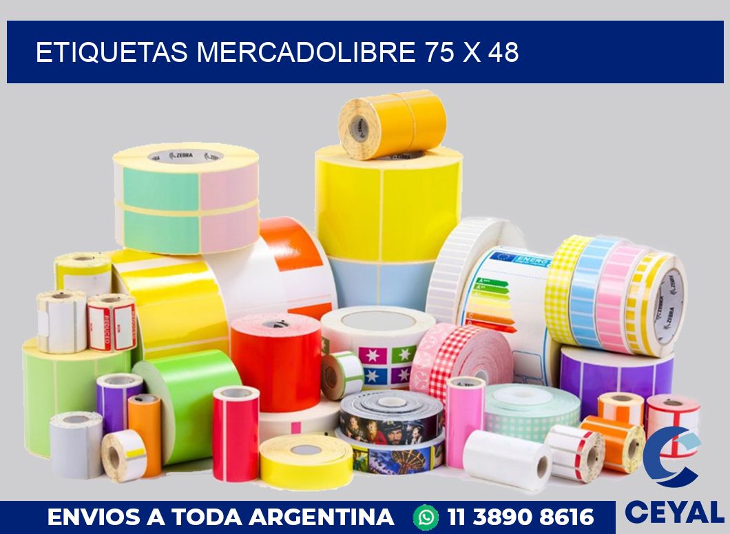 etiquetas mercadolibre 75 x 48
