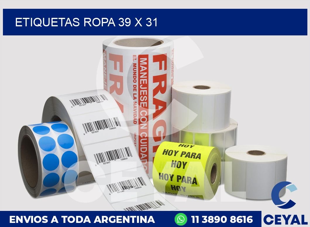etiquetas ropa 39 x 31