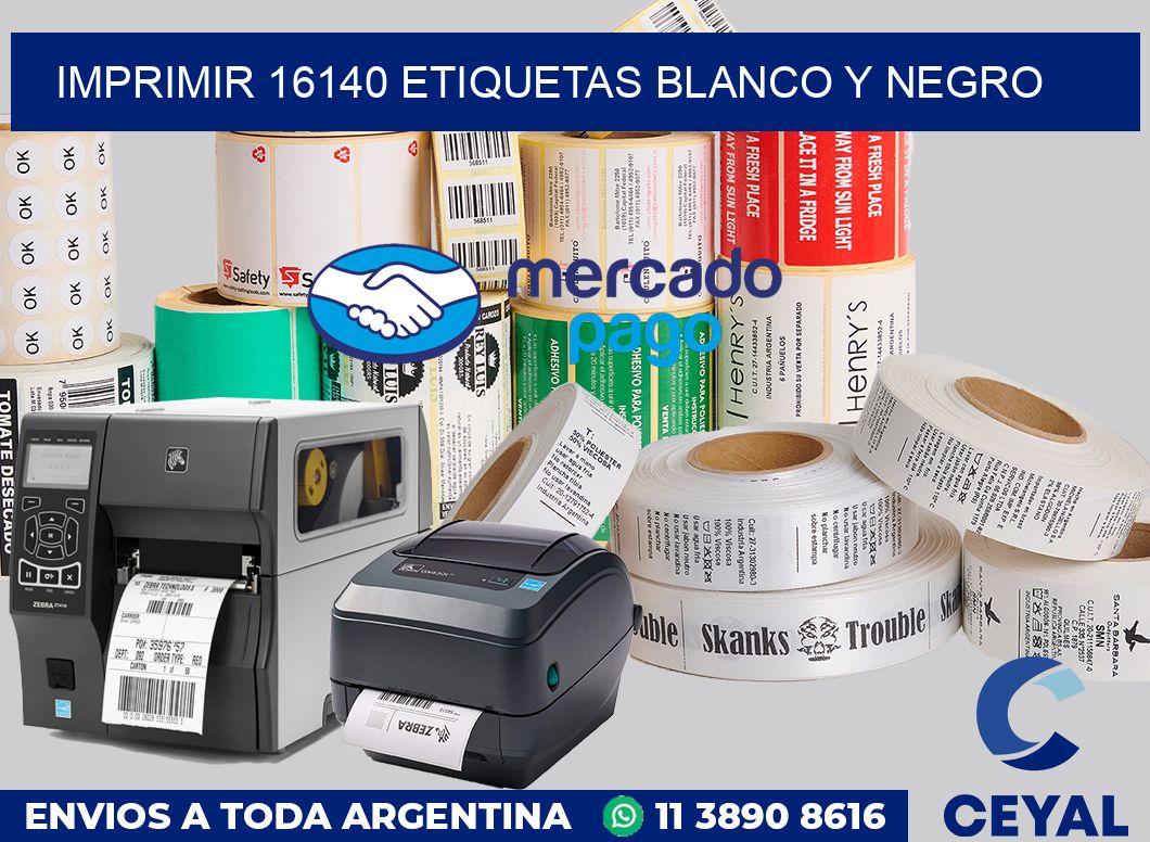 imprimir 16140 etiquetas blanco y negro