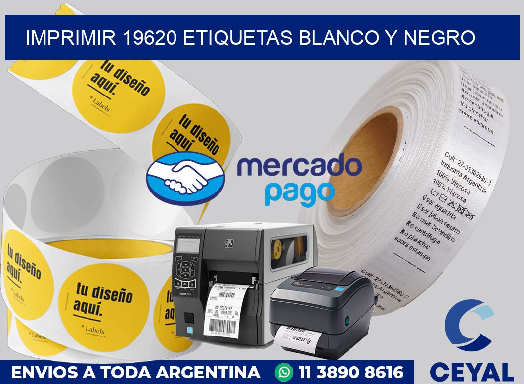 imprimir 19620 etiquetas blanco y negro