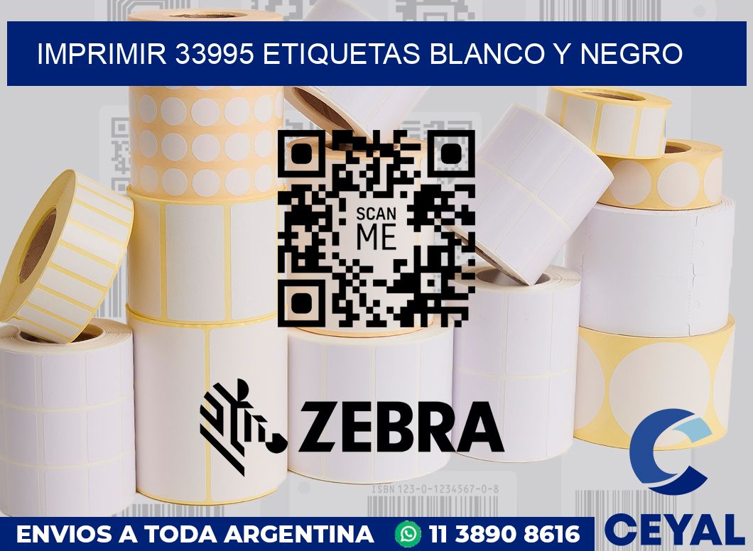 imprimir 33995 etiquetas blanco y negro
