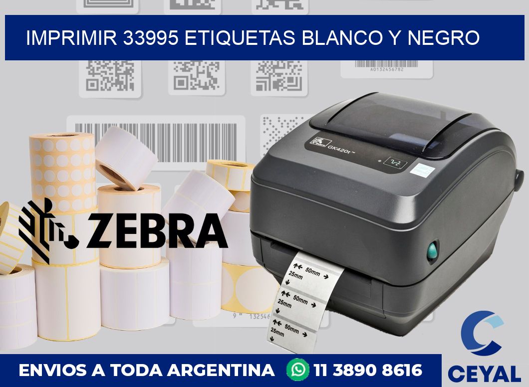 imprimir 33995 etiquetas blanco y negro