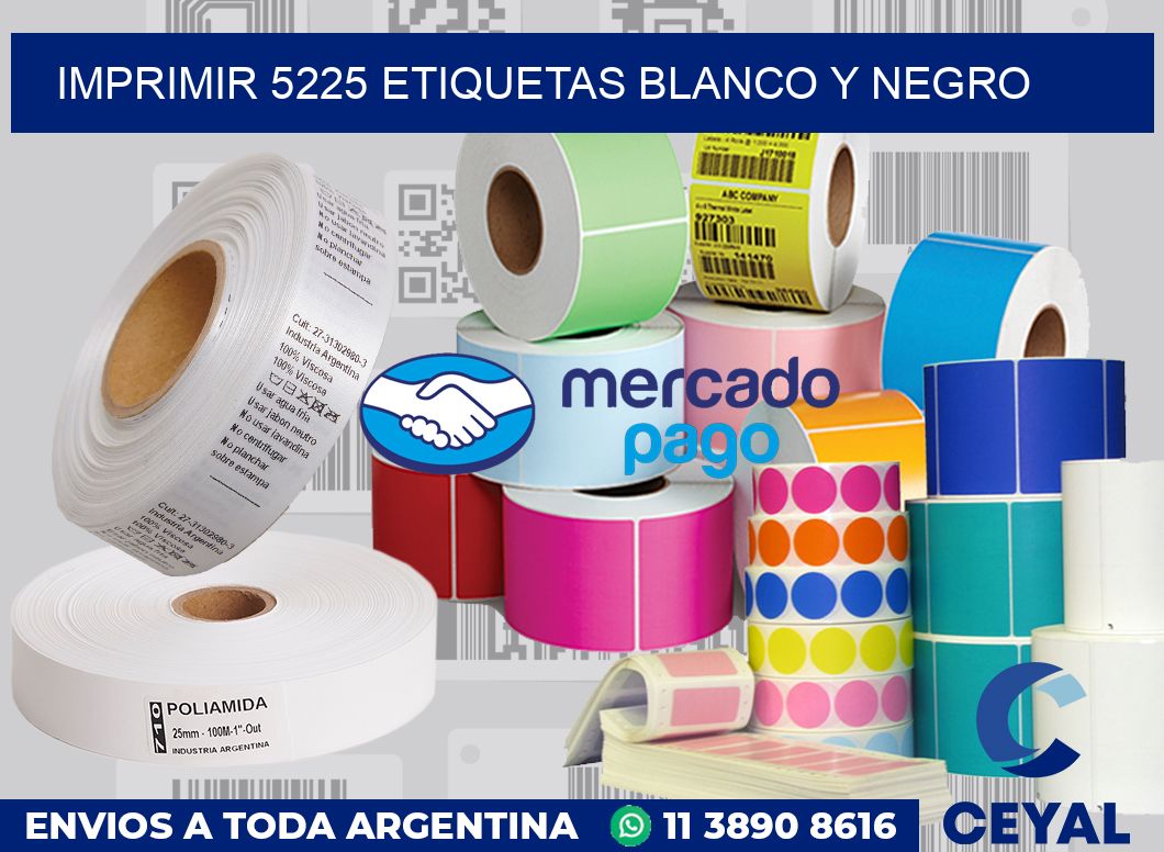 imprimir 5225 etiquetas blanco y negro