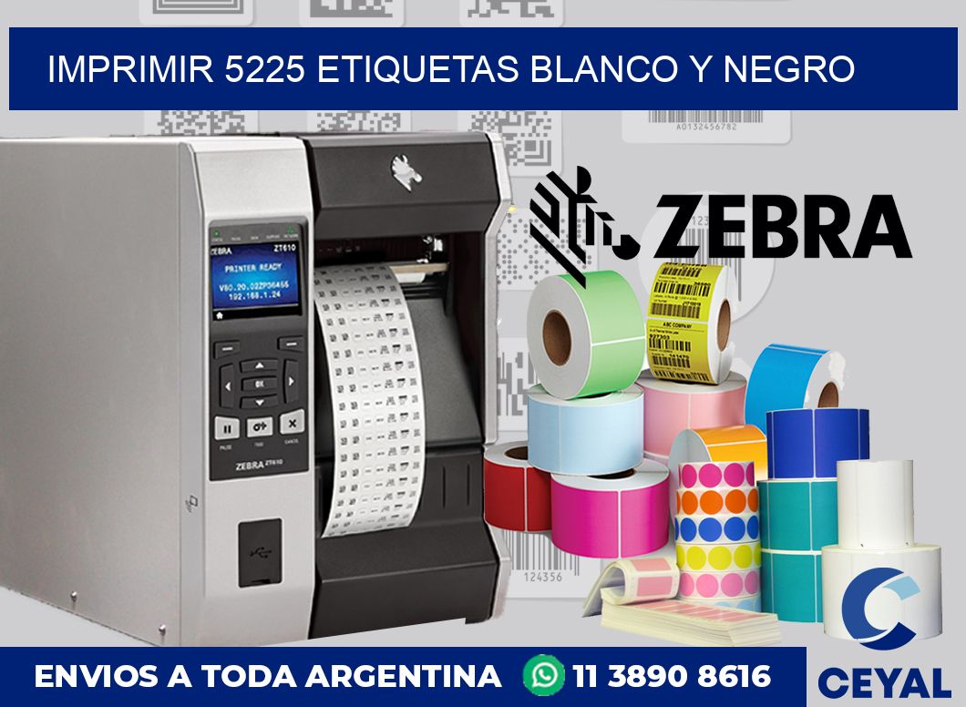 imprimir 5225 etiquetas blanco y negro
