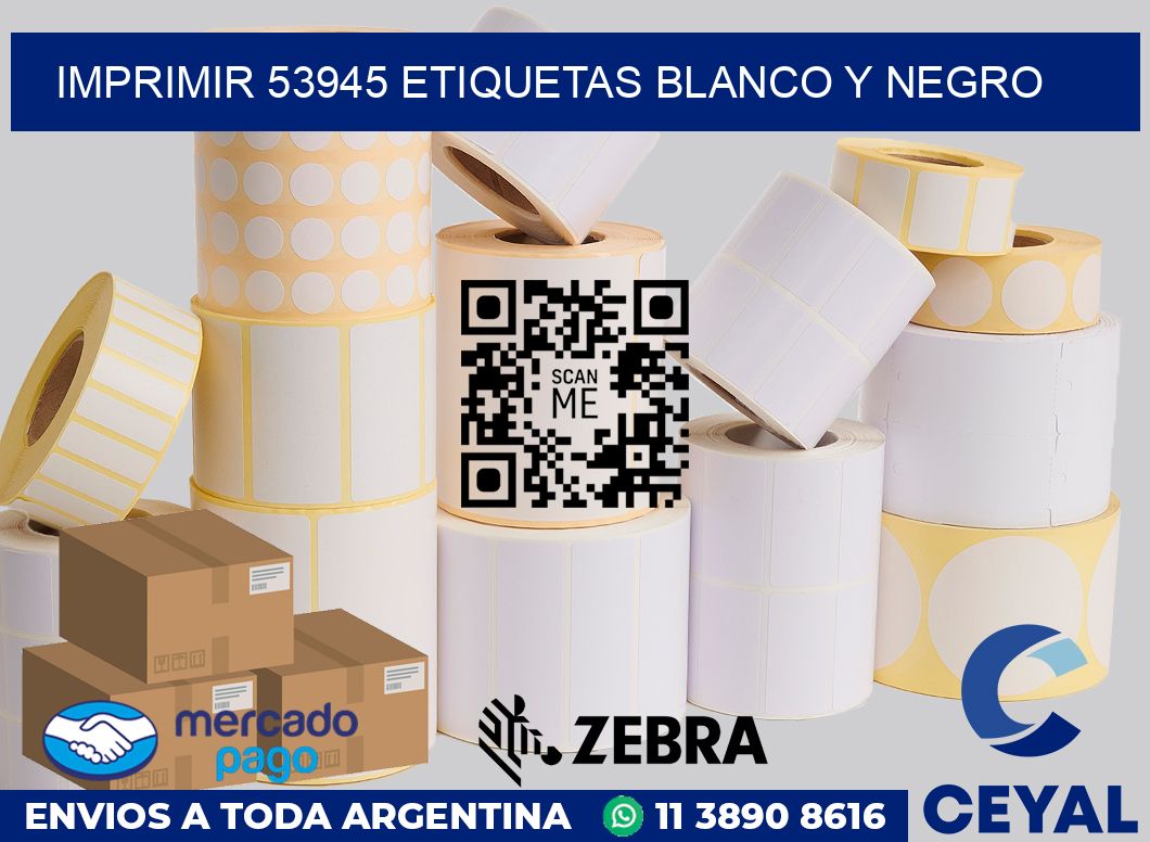 imprimir 53945 etiquetas blanco y negro