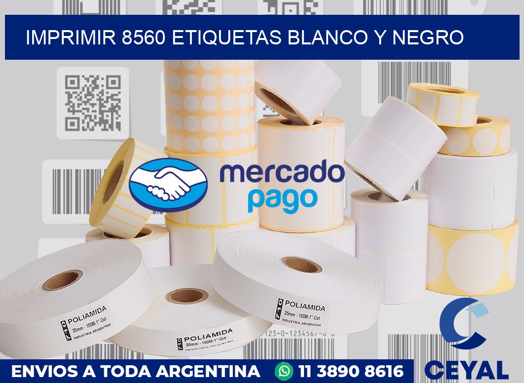 imprimir 8560 etiquetas blanco y negro