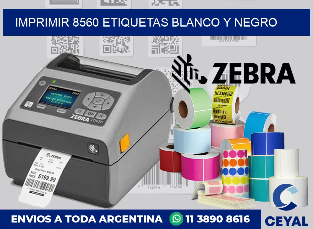 imprimir 8560 etiquetas blanco y negro
