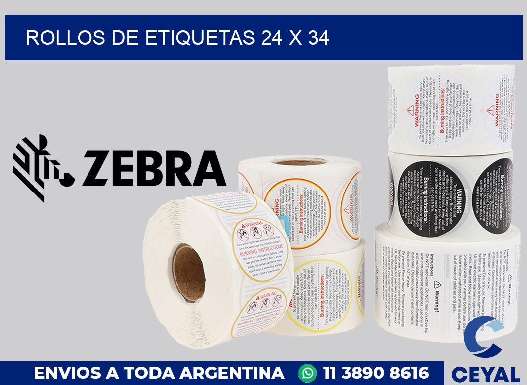 rollos de etiquetas 24 x 34