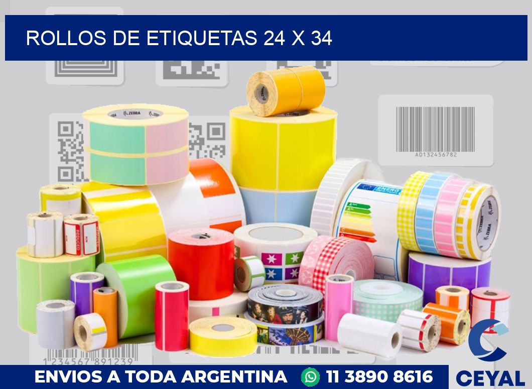 rollos de etiquetas 24 x 34