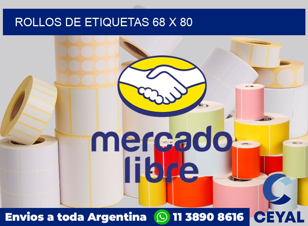 rollos de etiquetas 68 x 80