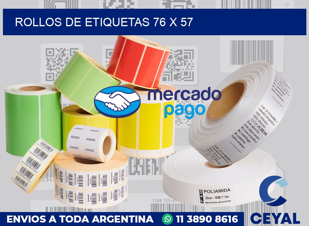 rollos de etiquetas 76 x 57