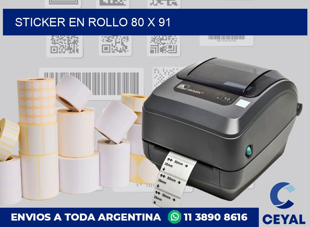 sticker en rollo 80 x 91