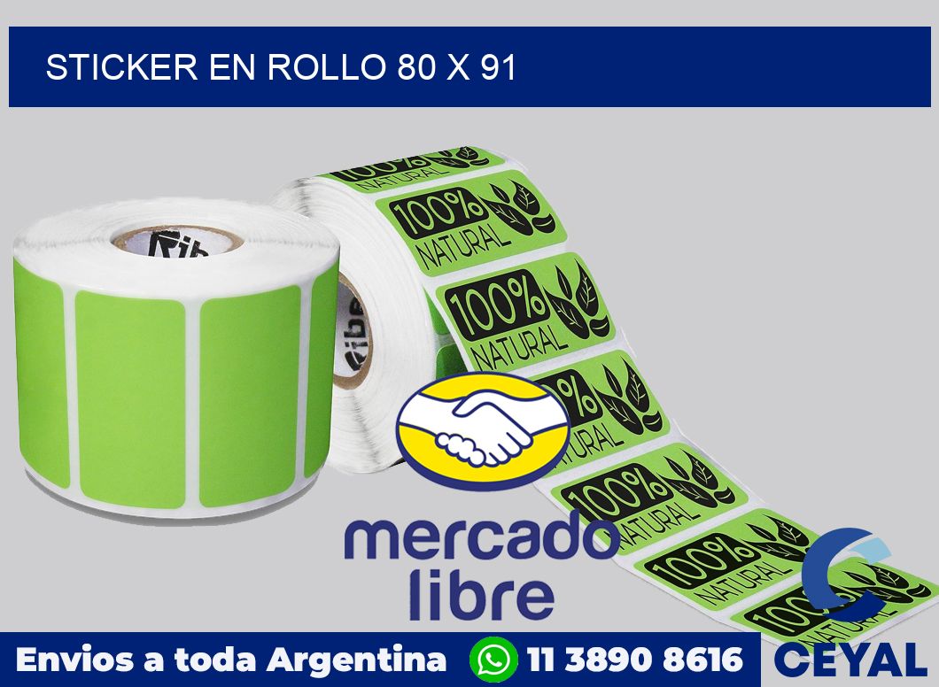 sticker en rollo 80 x 91