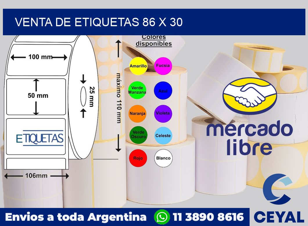 venta de etiquetas 86 x 30