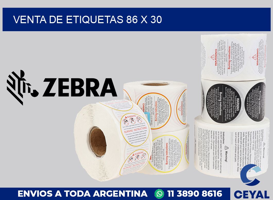 venta de etiquetas 86 x 30