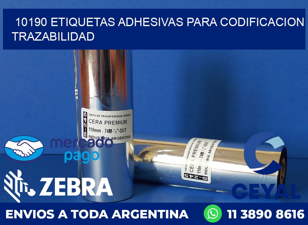 10190 ETIQUETAS ADHESIVAS PARA CODIFICACION TRAZABILIDAD