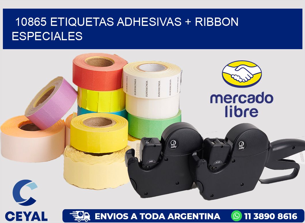 10865 ETIQUETAS ADHESIVAS + RIBBON ESPECIALES