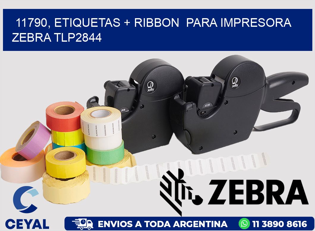 11790, etiquetas + ribbon  para impresora zebra TLP2844