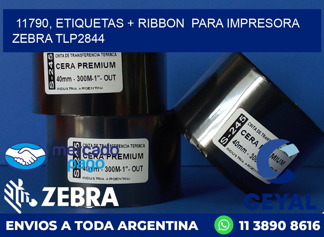 11790, etiquetas + ribbon  para impresora zebra TLP2844