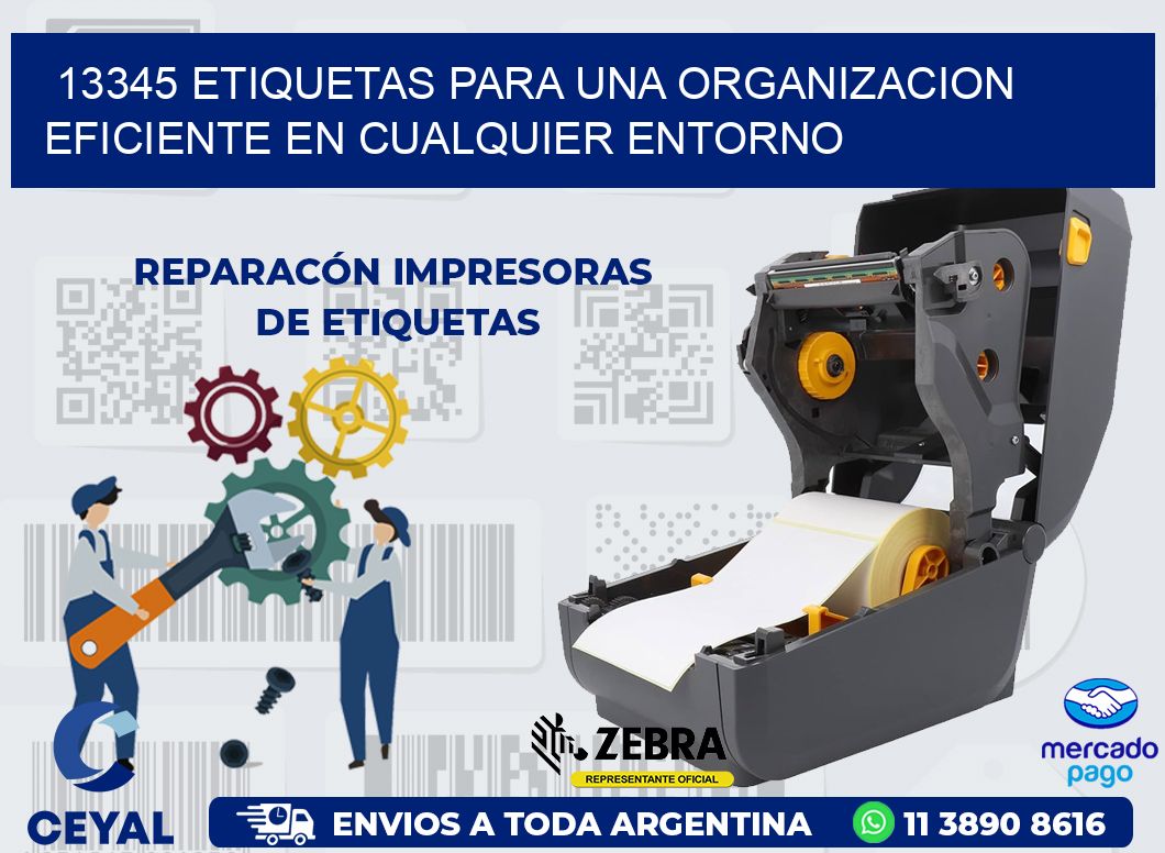 13345 ETIQUETAS PARA UNA ORGANIZACION EFICIENTE EN CUALQUIER ENTORNO