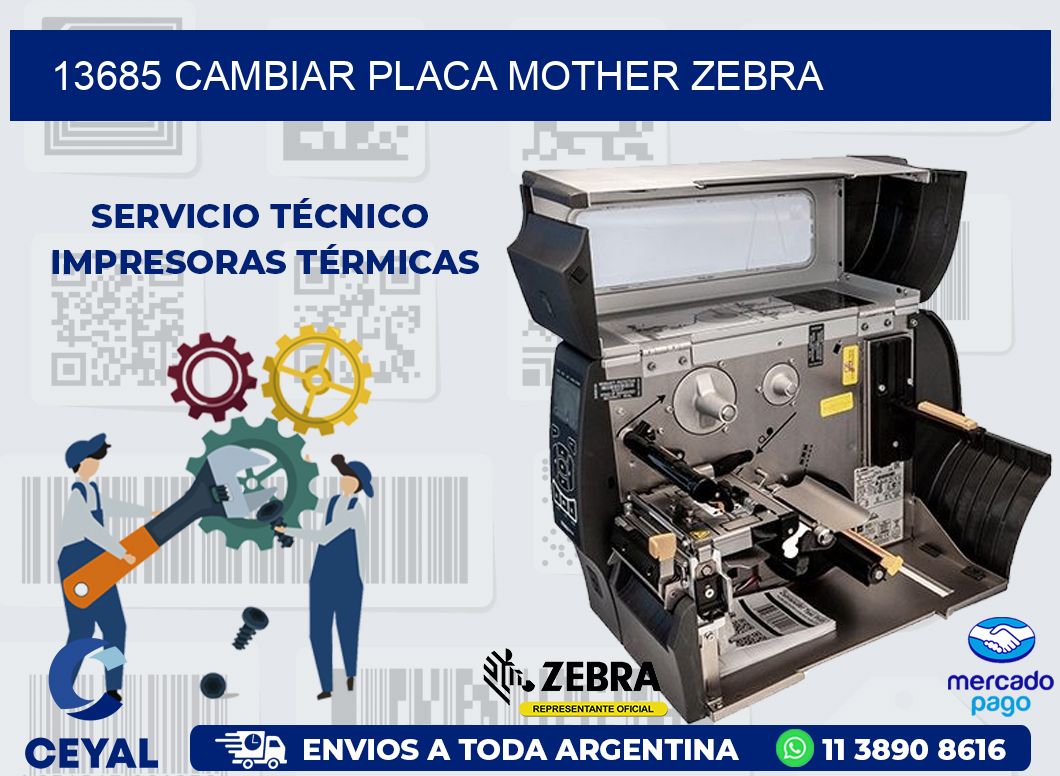 13685 CAMBIAR PLACA MOTHER ZEBRA