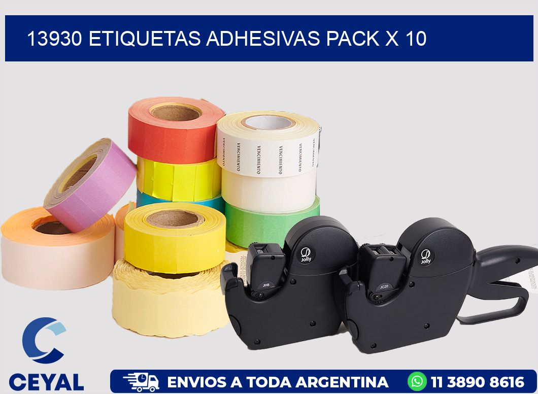 13930 ETIQUETAS ADHESIVAS PACK X 10