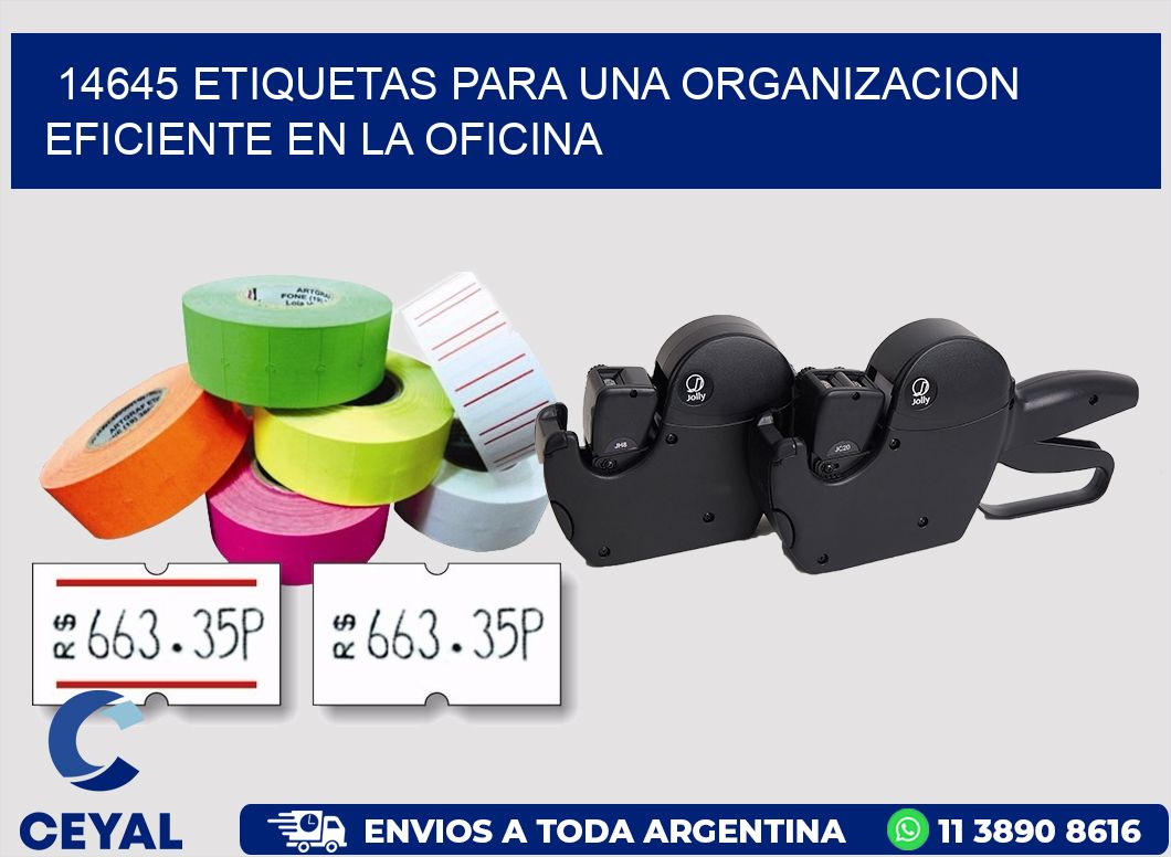 14645 ETIQUETAS PARA UNA ORGANIZACION EFICIENTE EN LA OFICINA