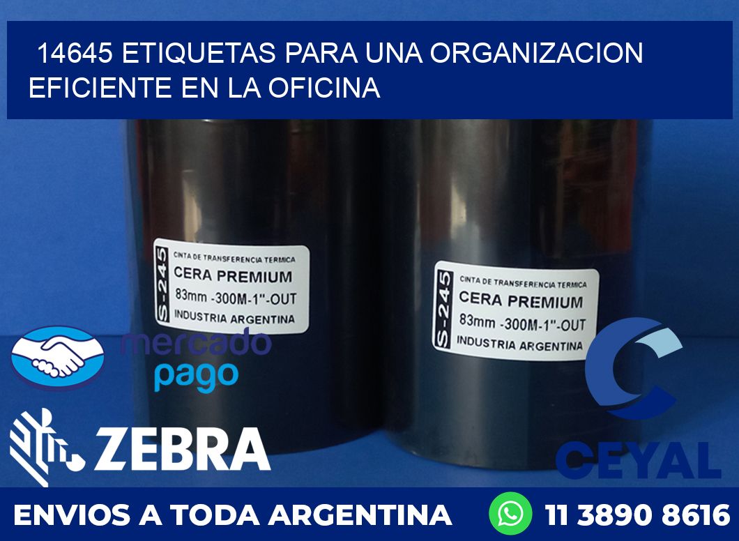 14645 ETIQUETAS PARA UNA ORGANIZACION EFICIENTE EN LA OFICINA