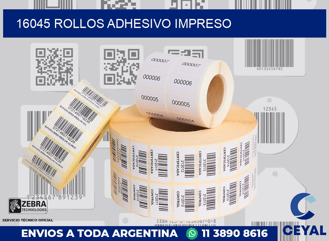 16045 ROLLOS ADHESIVO IMPRESO