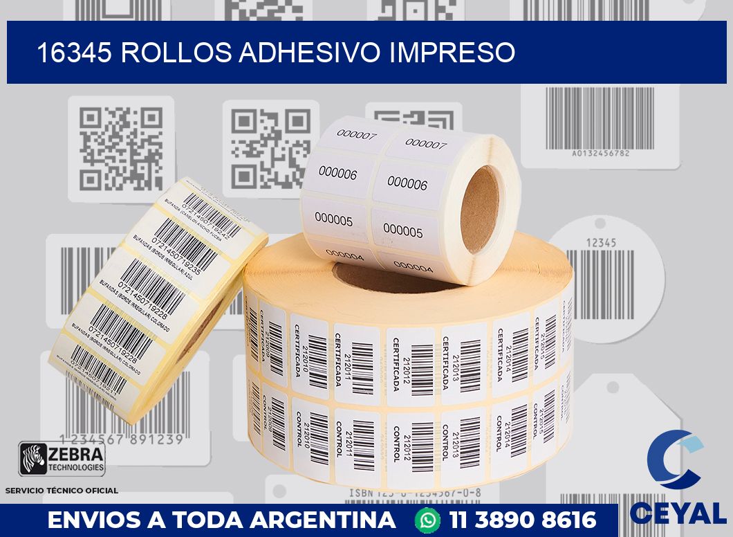 16345 ROLLOS ADHESIVO IMPRESO