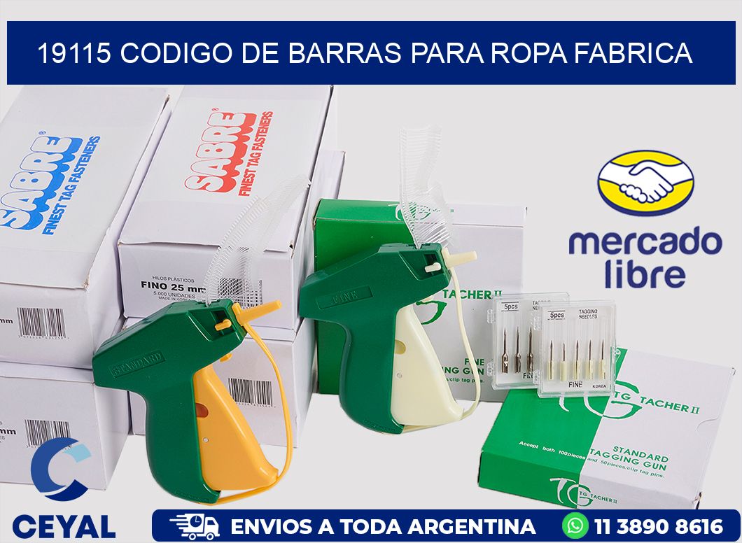 19115 CODIGO DE BARRAS PARA ROPA FABRICA