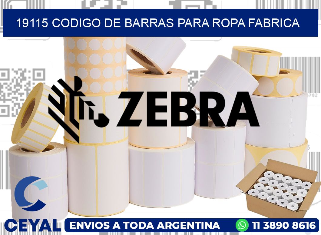 19115 CODIGO DE BARRAS PARA ROPA FABRICA