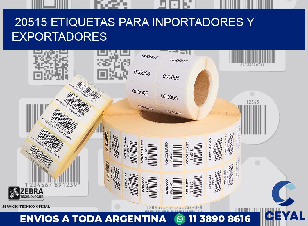 20515 ETIQUETAS PARA INPORTADORES Y EXPORTADORES