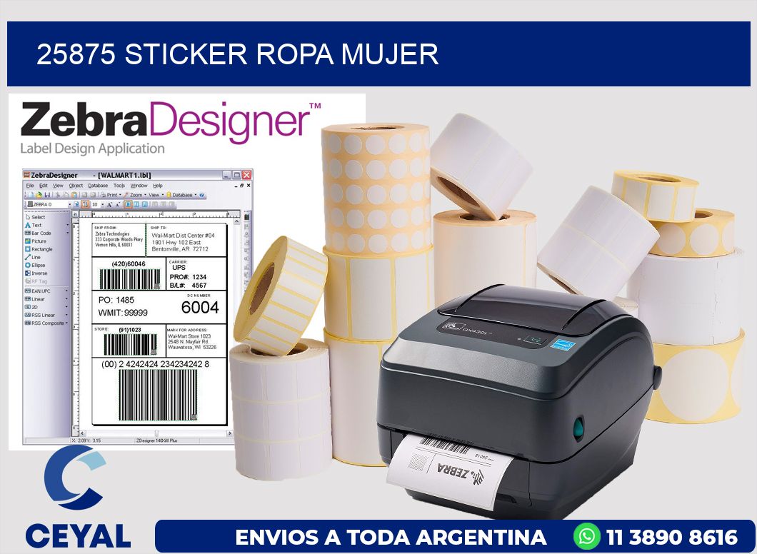 25875 STICKER ROPA MUJER