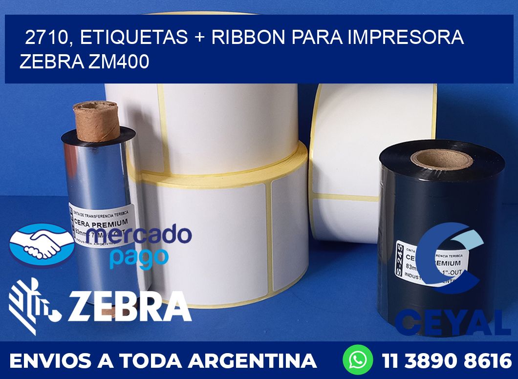 2710, etiquetas + ribbon para impresora zebra ZM400