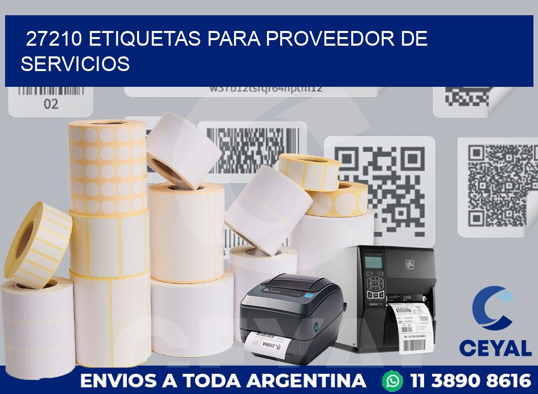 27210 ETIQUETAS PARA PROVEEDOR DE SERVICIOS