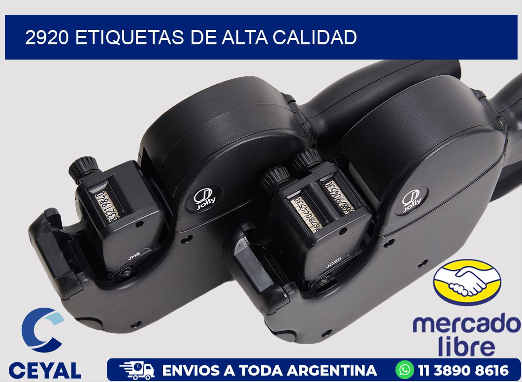 2920 ETIQUETAS DE ALTA CALIDAD