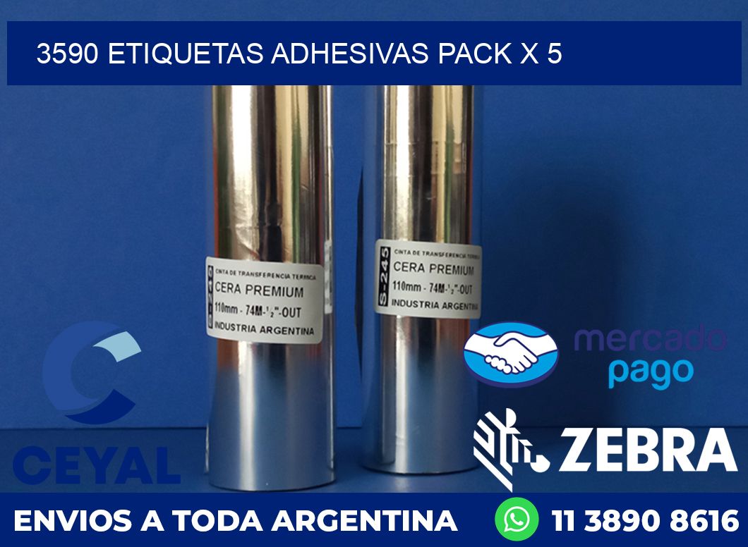 3590 ETIQUETAS ADHESIVAS PACK X 5