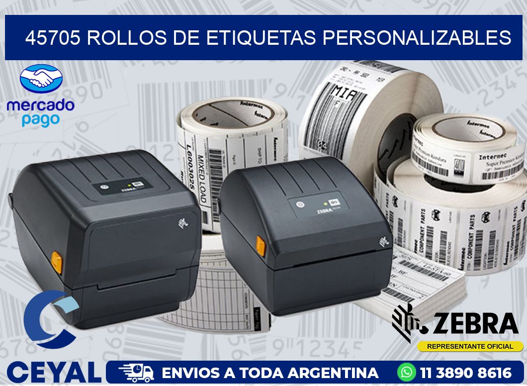 45705 ROLLOS DE ETIQUETAS PERSONALIZABLES