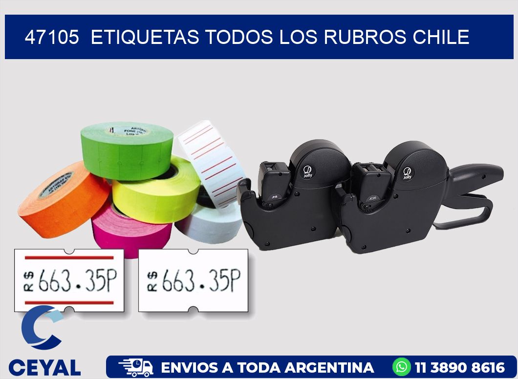 47105 ETIQUETAS TODOS LOS RUBROS CHILE